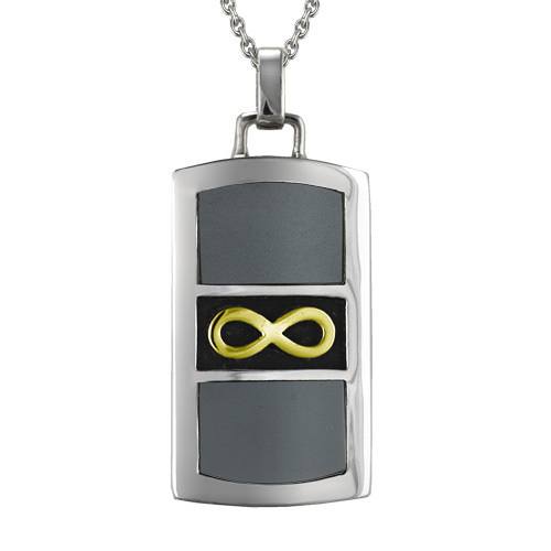 Gold Infinity Grey Cremation Pendant